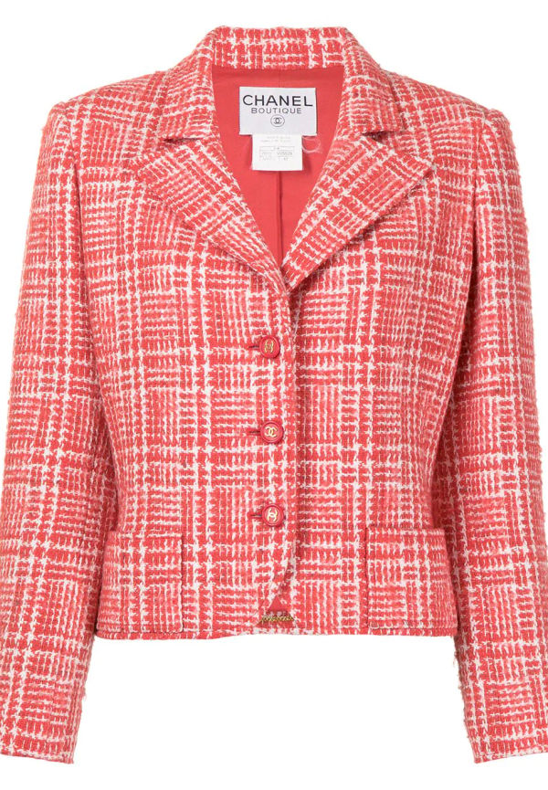 CHANEL Pre-Owned skotskrutig blazer från 1997 - Röd