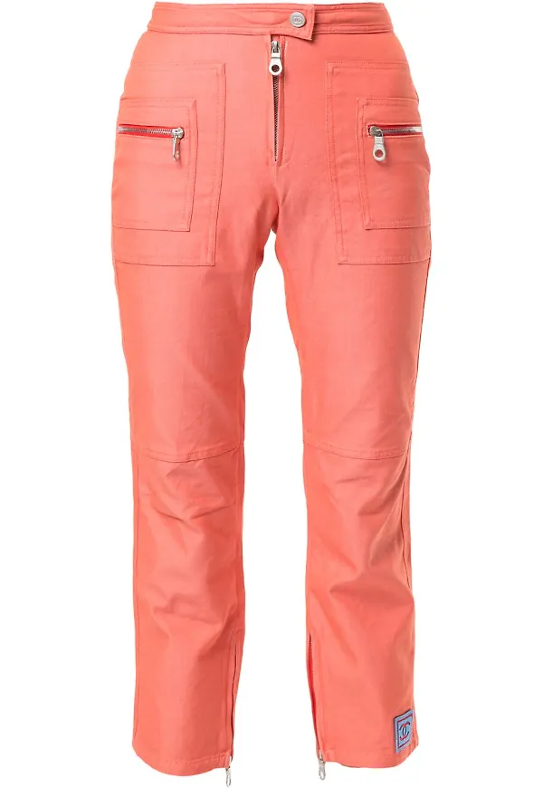 CHANEL Pre-Owned Sports Line beskurna byxor med dragkedja - Orange