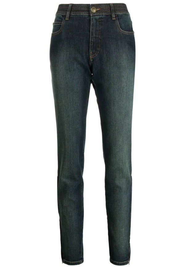 CHANEL Pre-Owned stentvättade skinny-jeans - Blå