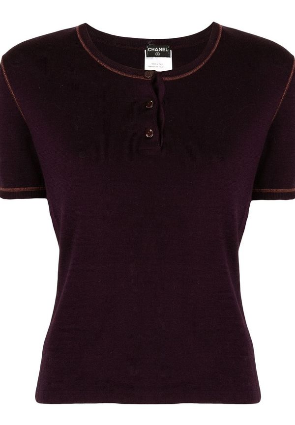 CHANEL Pre-Owned stickad t-shirt från 2001 - Lila