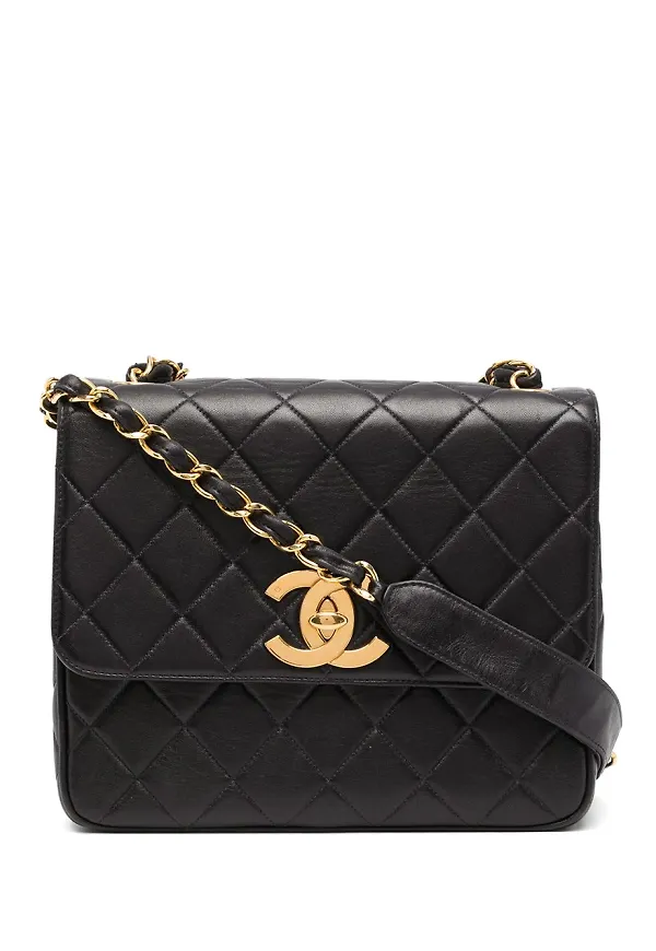 CHANEL Pre-Owned stor quiltad axelremsväska från 1995-1997 - Svart