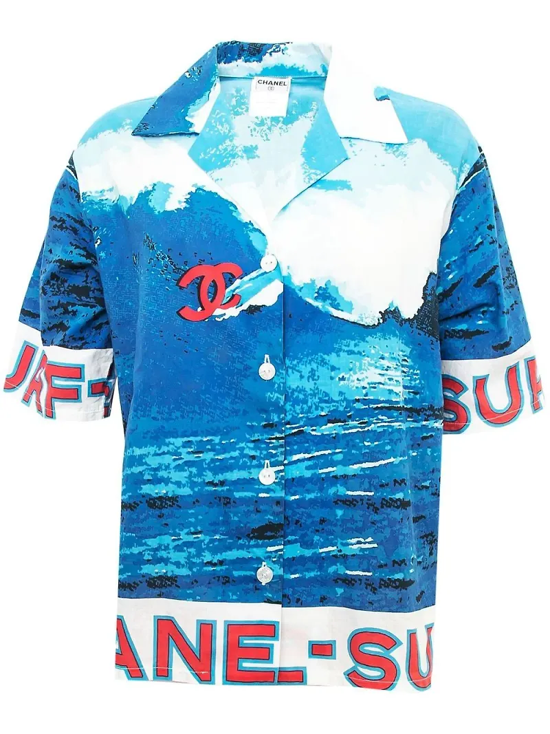 CHANEL Pre-Owned Surf Line skjorta från 2002-2003 - Blå