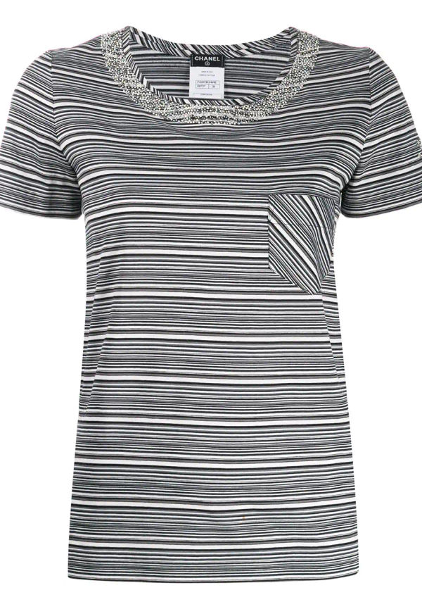 CHANEL Pre-Owned t-shirt med ränder - Svart