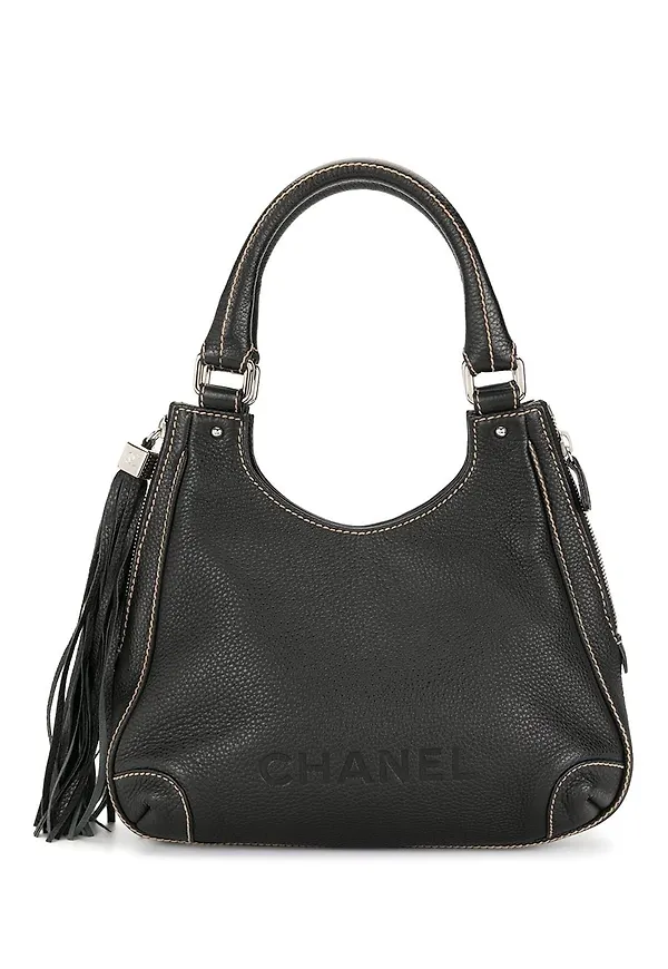 CHANEL Pre-Owned tofsprydd tote-väska från 2003-2004 - Svart