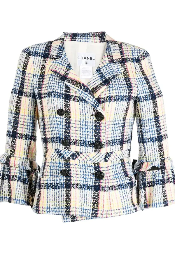 CHANEL Pre-Owned tweedjacka med spetsdetalj - Flerfärgad