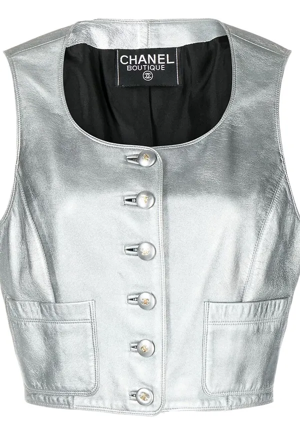 CHANEL Pre-Owned väst från 1990-2000-talet - Silverfärgad