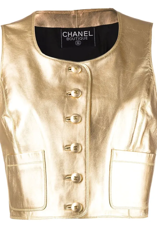 CHANEL Pre-Owned väst från 1994 - Guldfärgad