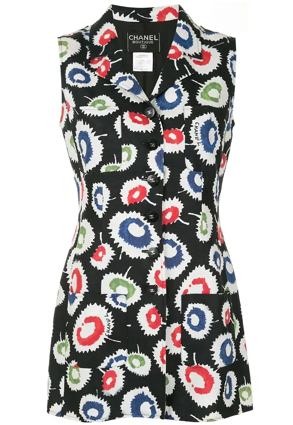 CHANEL Pre-Owned ärmlös blommig skjorta från 1997 - Svart