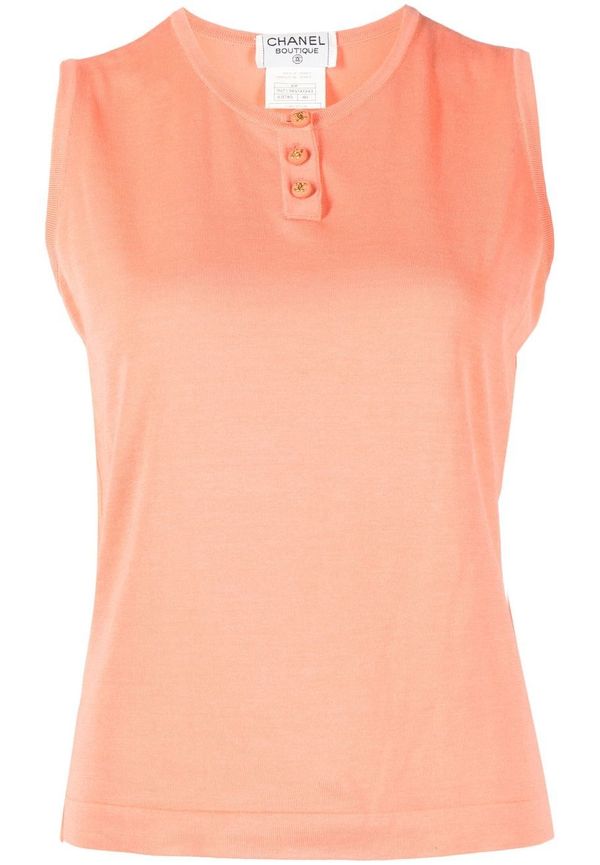 CHANEL Pre-Owned ärmlös t-shirt från 1997 - Rosa