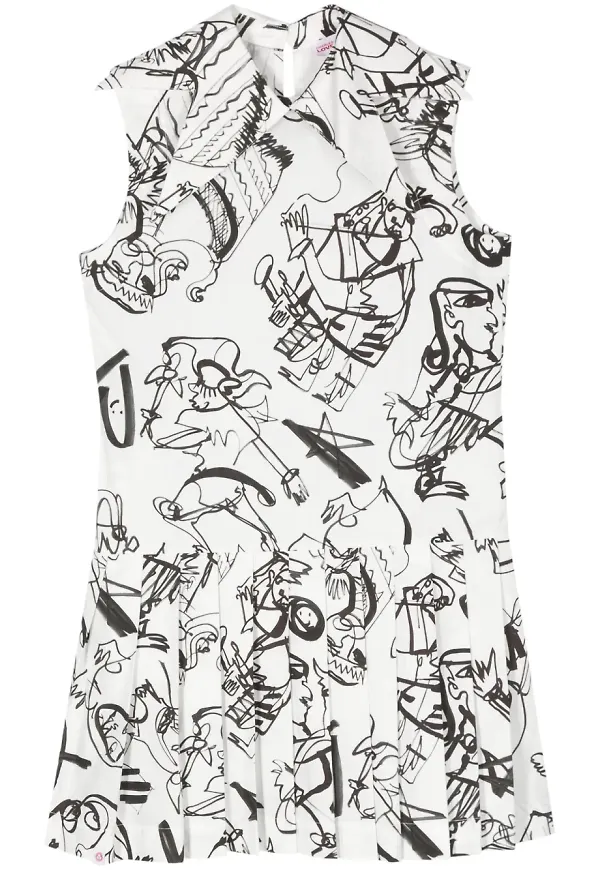 Charles Jeffrey Loverboy plisserad miniklänning med abstrakt tryck - Vit – Farfetch