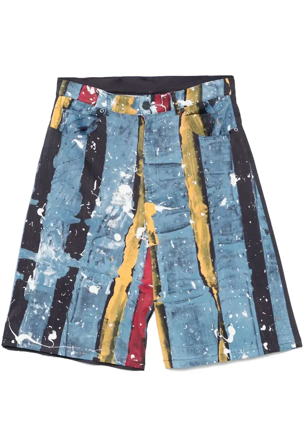 Charles Jeffrey Loverboy randiga shorts - Blå