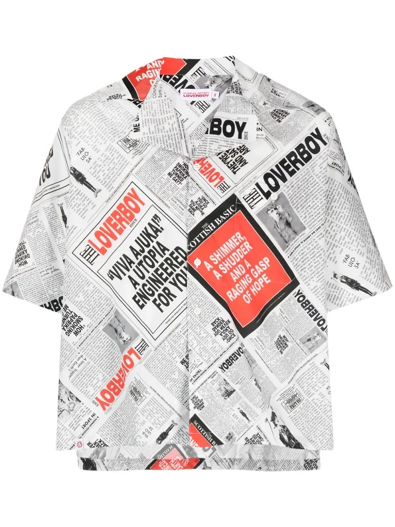 Charles Jeffrey Loverboy skjorta med grafiskt tryck - Svart