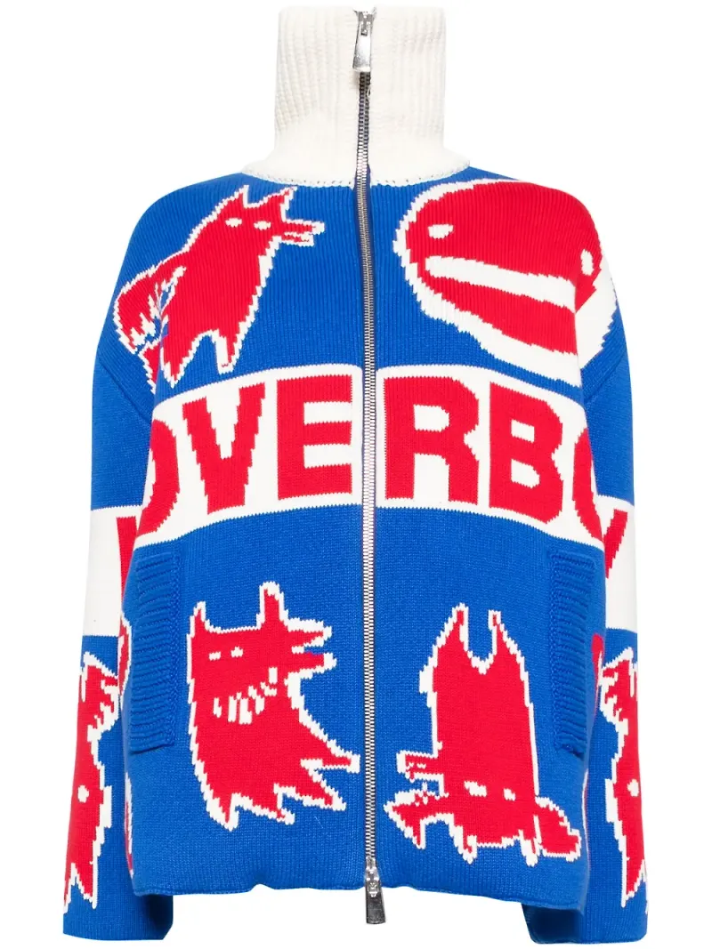 Charles Jeffrey Loverboy stickad puffjacka - Blå
