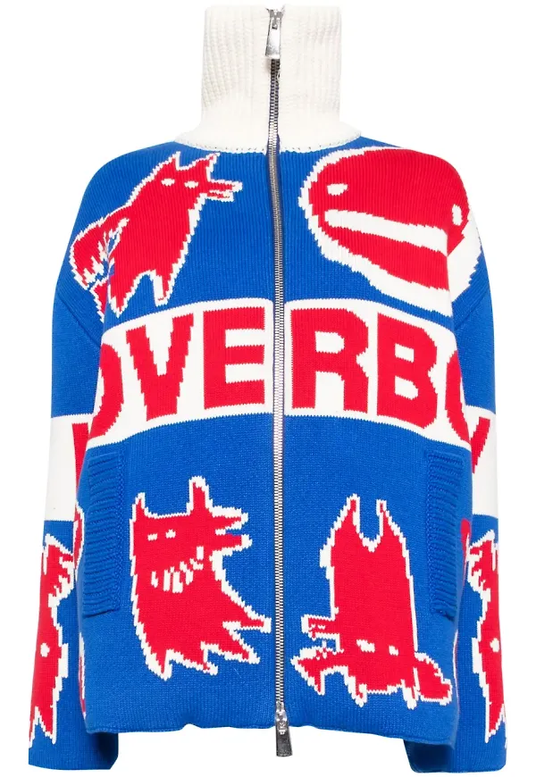 Charles Jeffrey Loverboy stickad puffjacka - Blå