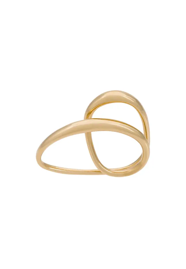 Charlotte Chesnais guldpläterad ring för två fingrar - Metallic