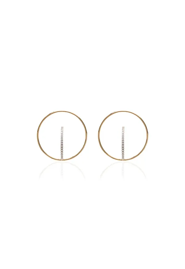Charlotte Chesnais Saturn örhängen - YELLOW WHITE GOLD