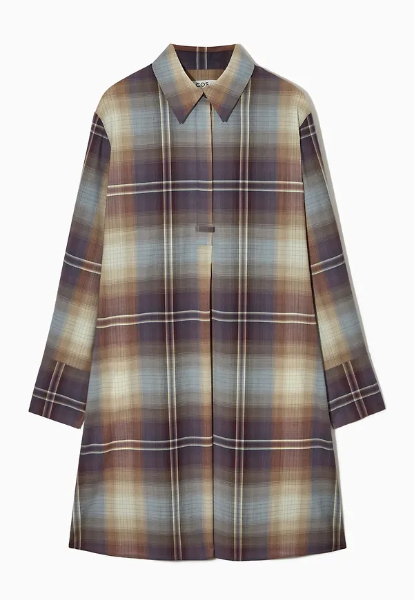 CHECKED MINI SHIRT DRESS