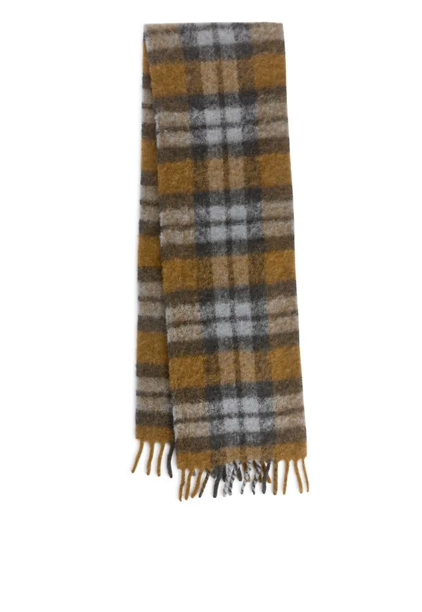 Checked Mohair Scarf - Green