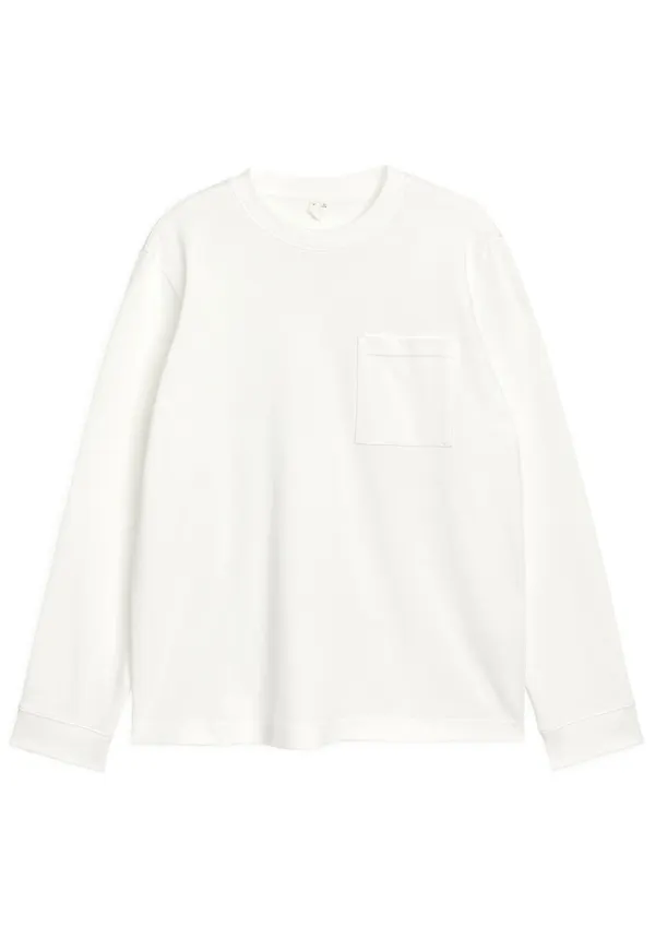 Chest Pocket Long Sleeve - White