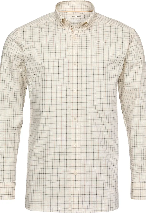 Chevalier Men's Baron Shooting Fit Stretch Shirt Stormy Blue Tattersall
