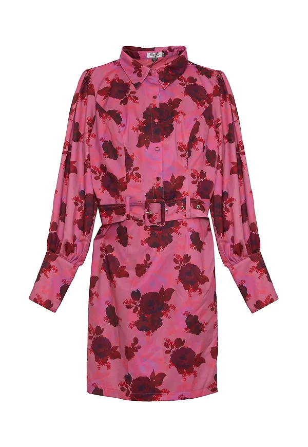 Chi Chi London Skjortklänning rosa / blodröd