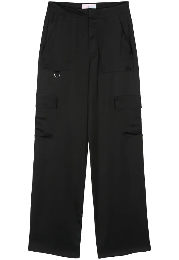 Chiara Ferragni cargobyxor i satin - Svart