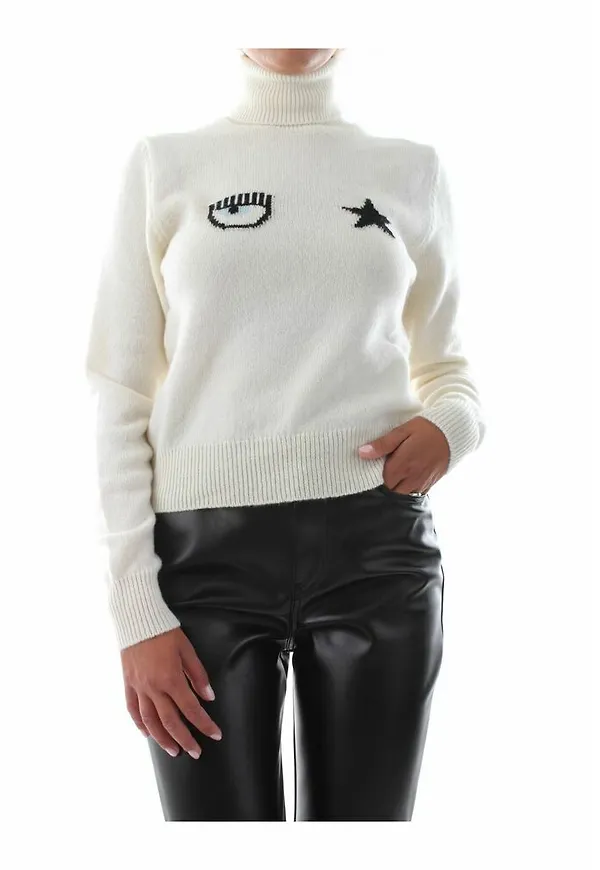 Chiara Ferragni Collection Turtlenecks Vit, Dam