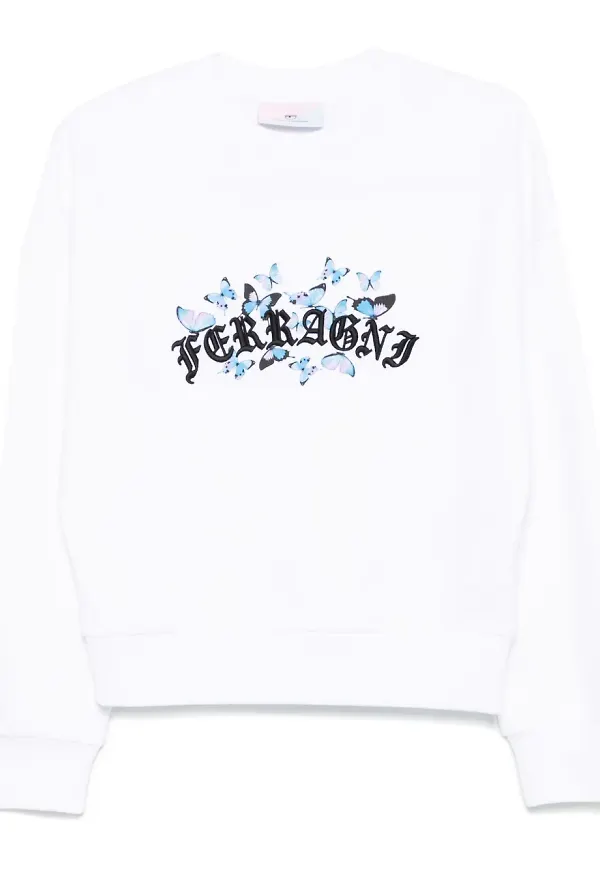 Chiara Ferragni Gothic Butterflies tröja - Vit