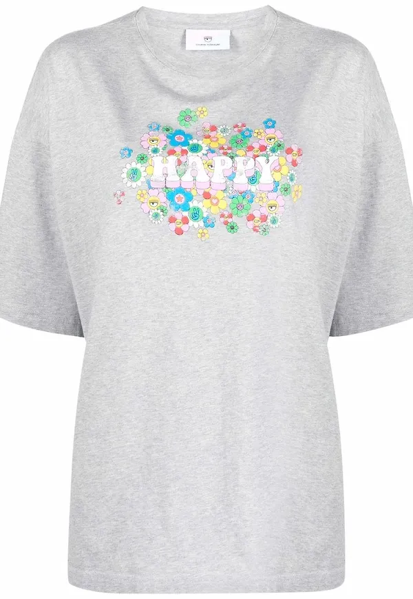 Chiara Ferragni Happy t-shirt - Grå