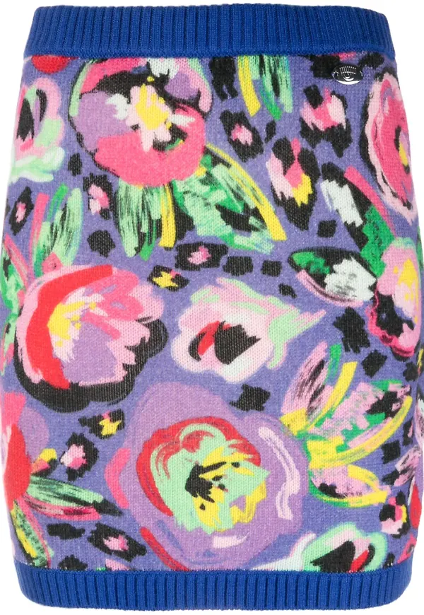 Chiara Ferragni kjol i jacquard - Blå