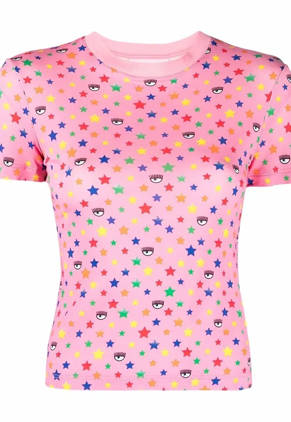 Chiara Ferragni kortärmad t-shirt med stjärntryck - Rosa