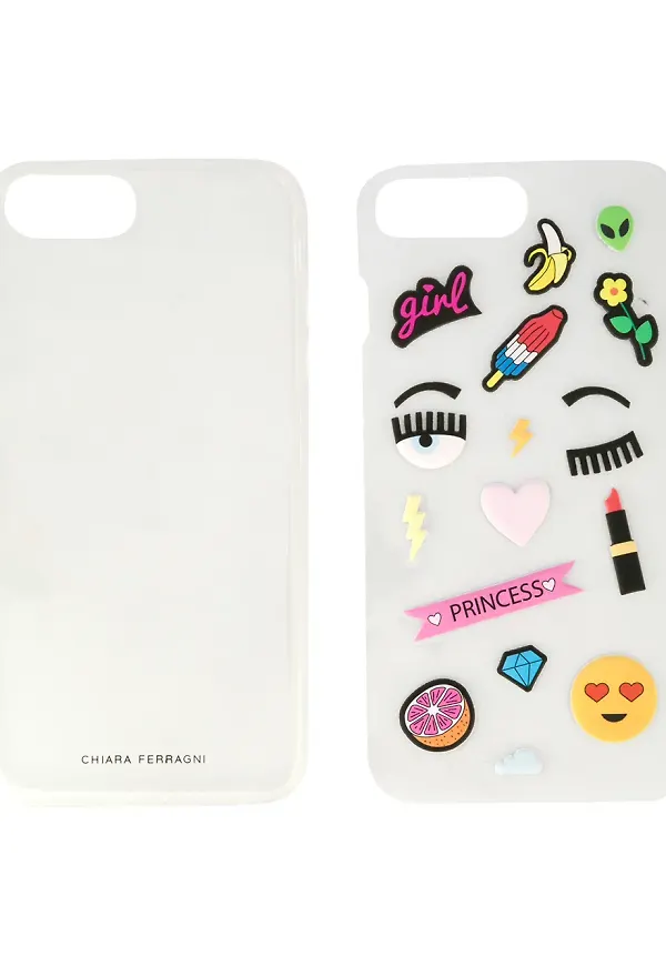 Chiara Ferragni Stickers iPhone 7 Plus case - Neutral