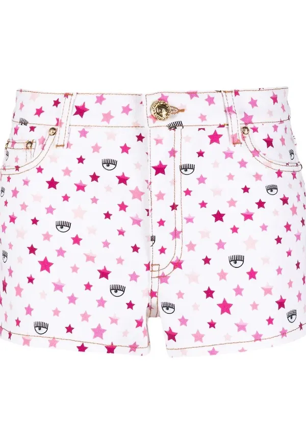 Chiara Ferragni stjärnmönstrade shorts - Vit