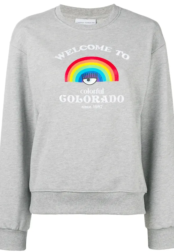 Chiara Ferragni tröja med tryck - Grå