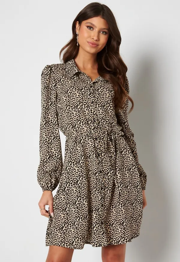 Chiara Forthi Fabiola Puff Sleeve Dress Leopard 34