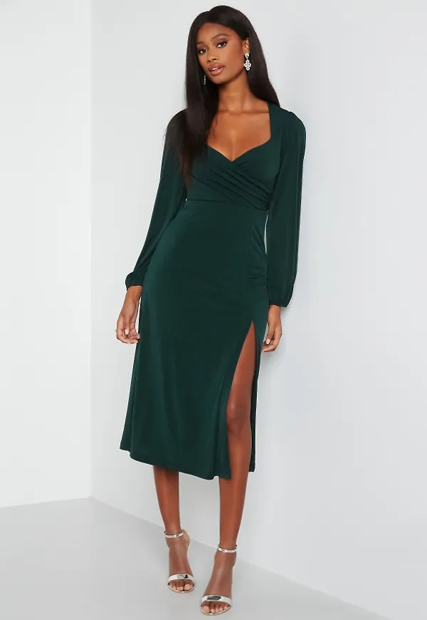 Chiara Forthi Giulia Long Sleeve Dress Dark green 40