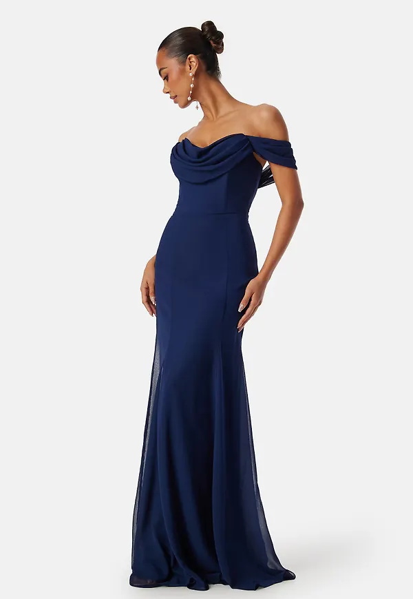Chiffon Off Shoulder Maxi Dress