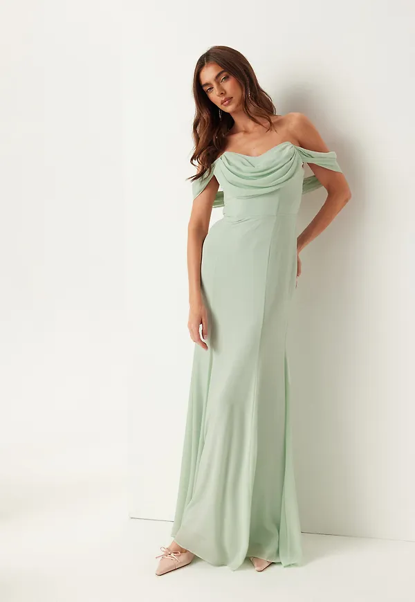 Chiffon Off Shoulder Maxi Dress