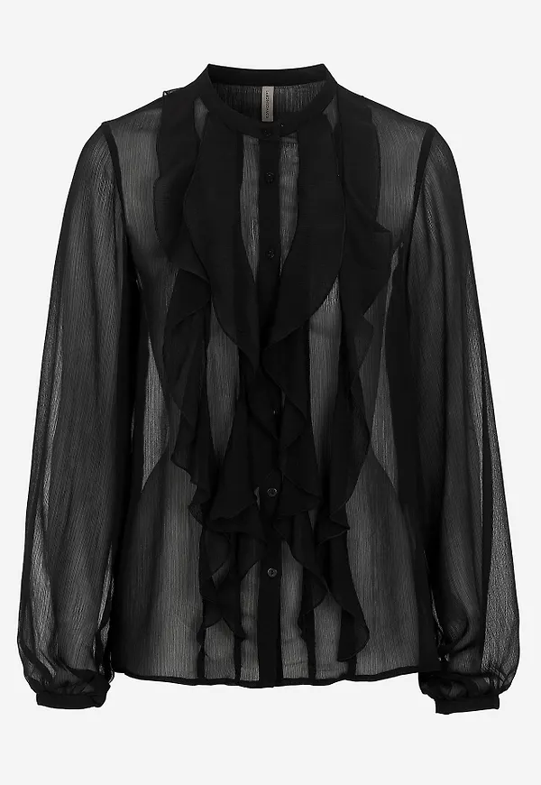 Chiffongblus med volanger