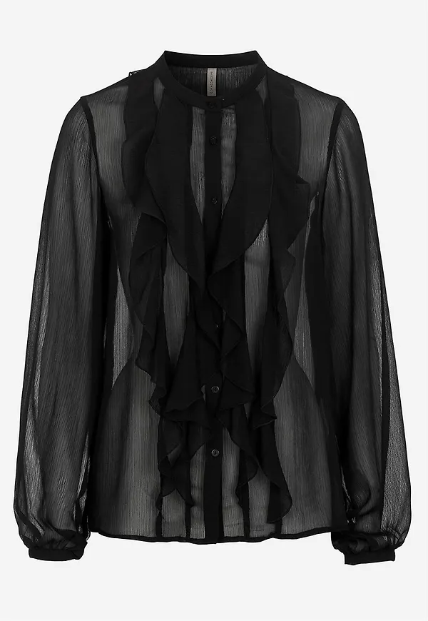 Chiffongblus med volanger