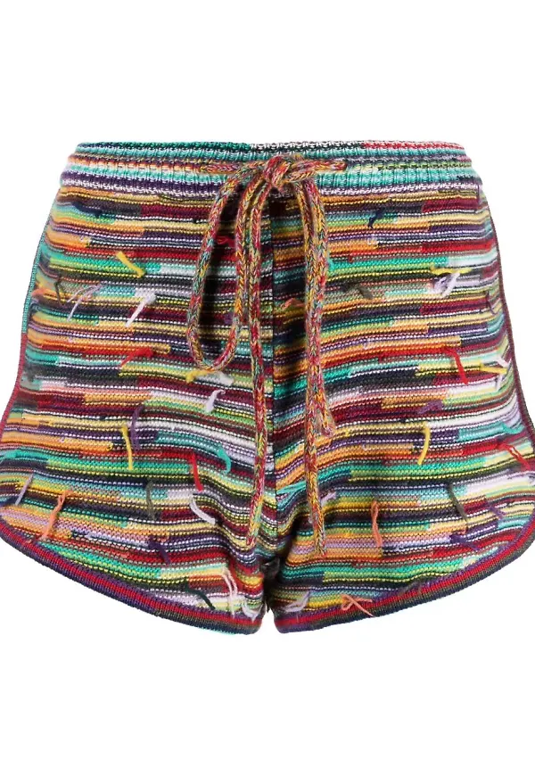 Chloé stickade randiga shorts - Blå