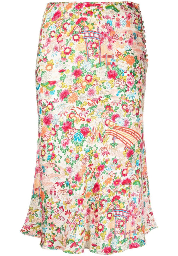 Christian Dior blommig kjol från 1990-talet - Rosa