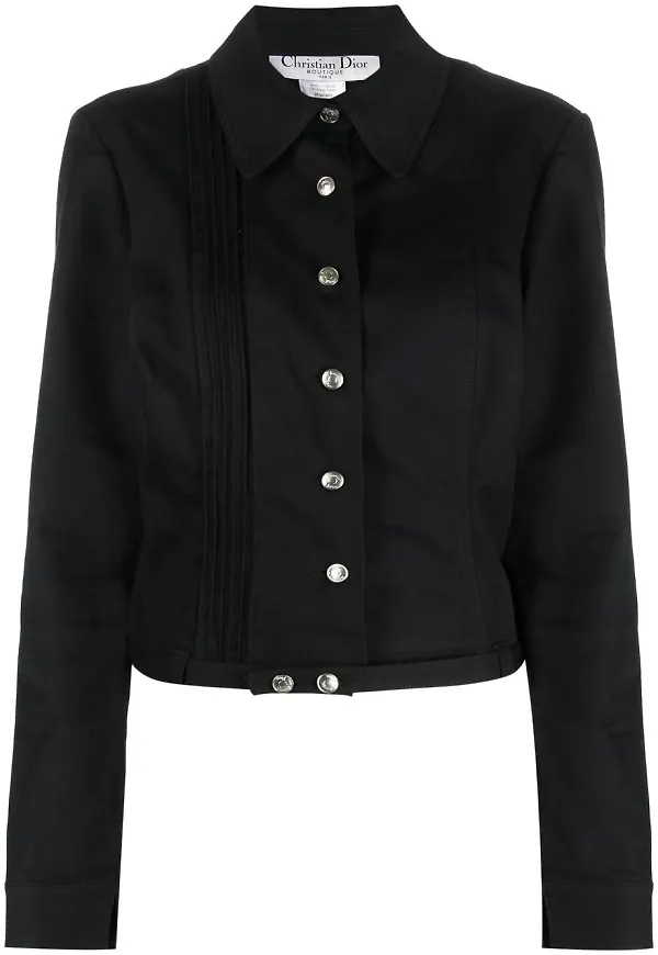 Christian Dior jacka med ribbad detalj - Svart
