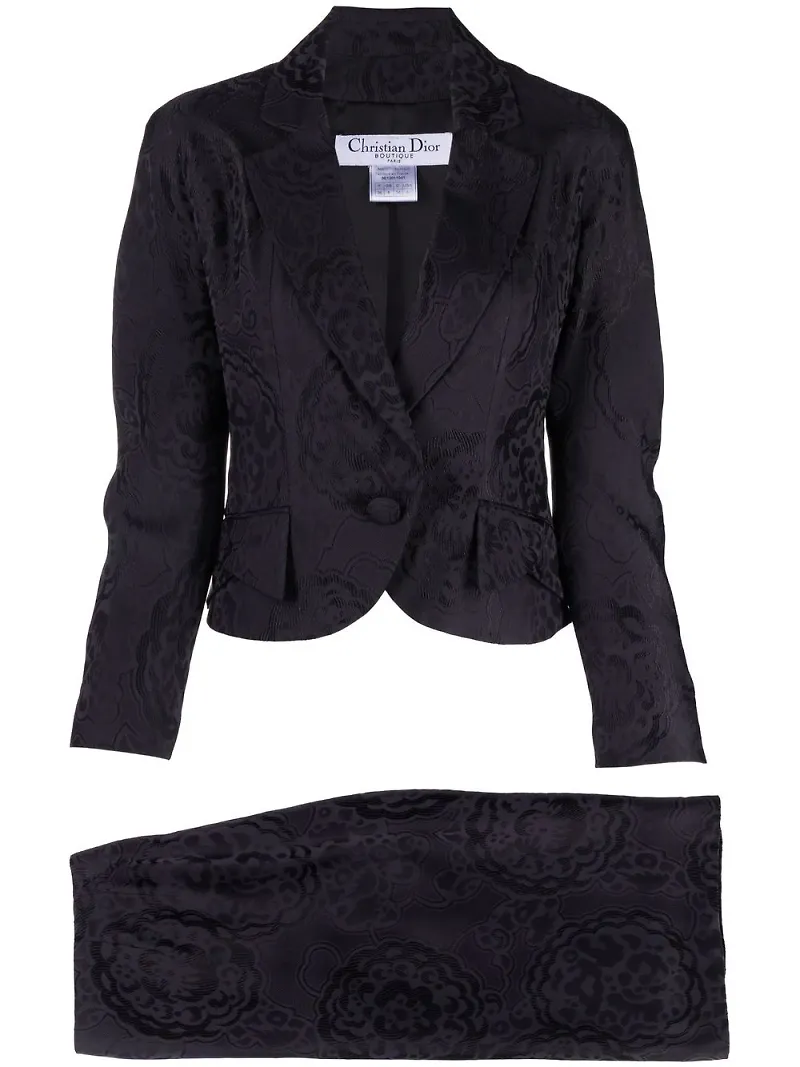 Christian Dior Pre-owned blommig dräkt från 2009 - Svart