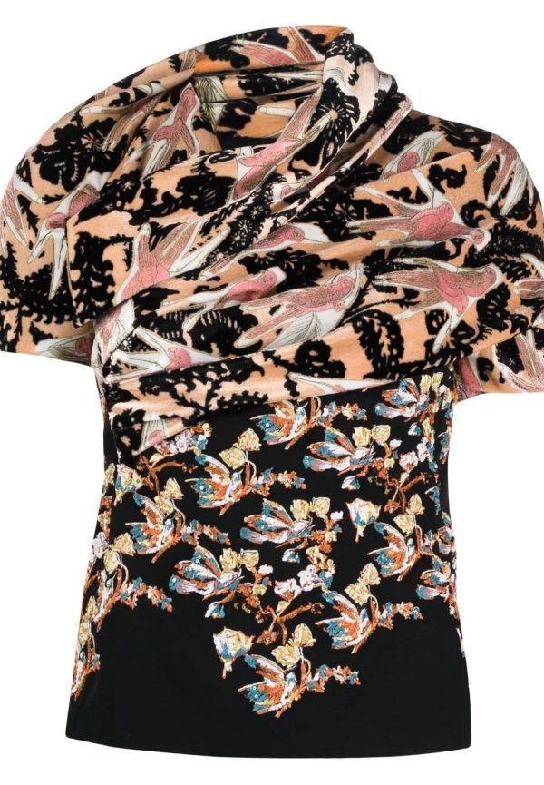 Christian Dior Pre-owned draperad paljettopp - Svart