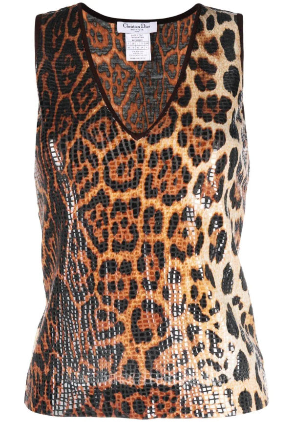 Christian Dior Pre-owned leopardmönstrad väst från 1990-talet - Brun