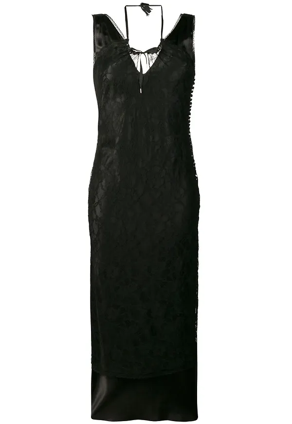 Christian Dior Pre-owned lång klänning med dubbla lager - Svart