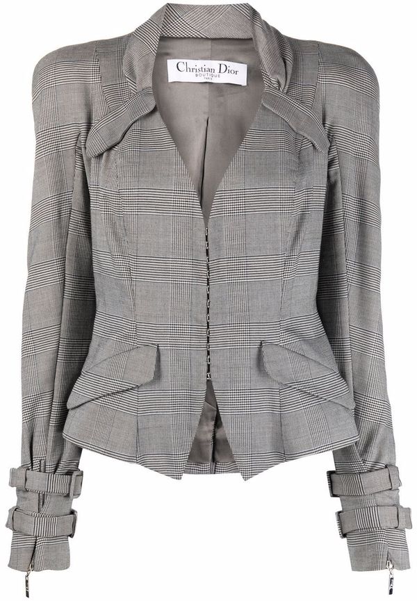 Christian Dior Pre-owned rutig jacka från 1990-talet - Svart