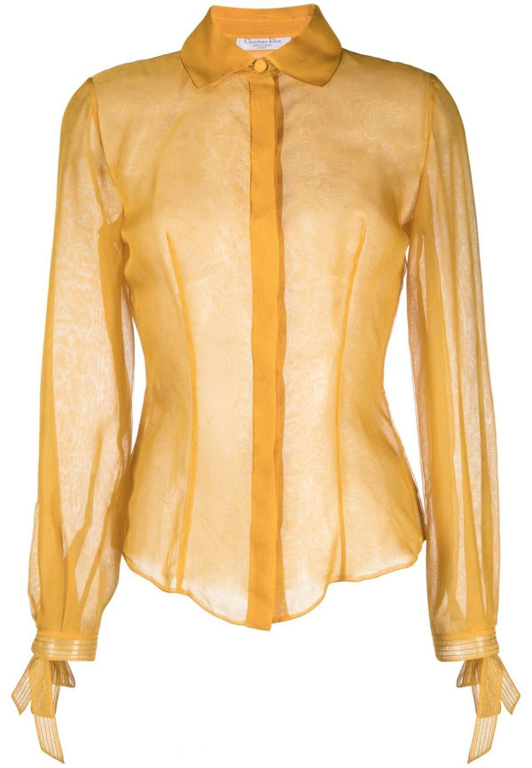 Christian Dior Pre-owned sidenskjorta från 1999 - Gul