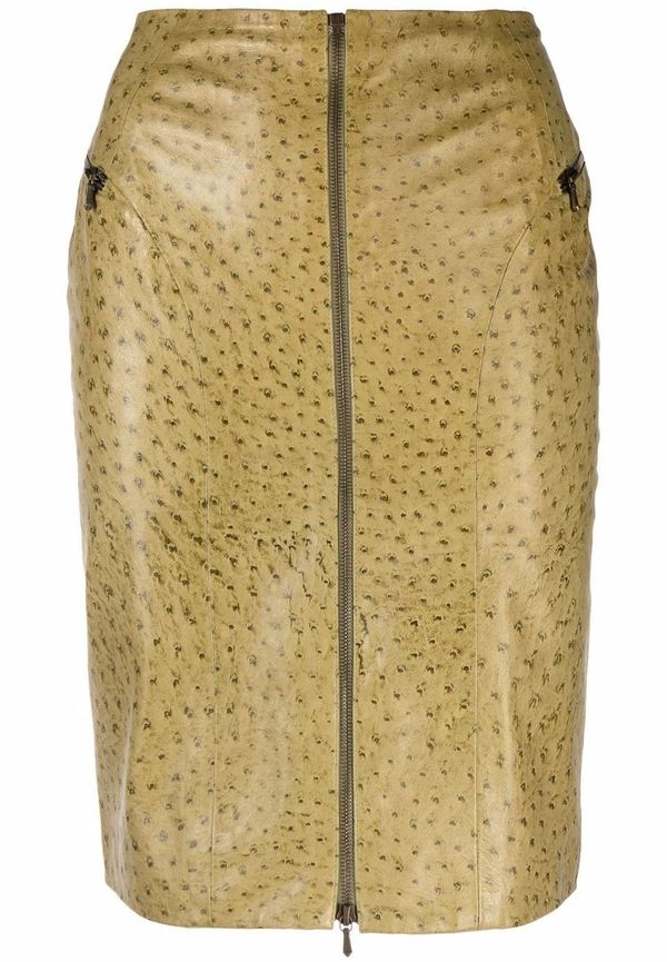 Christian Dior Pre-owned skinnkjol med strutseffekt från 2000-talet - Grön